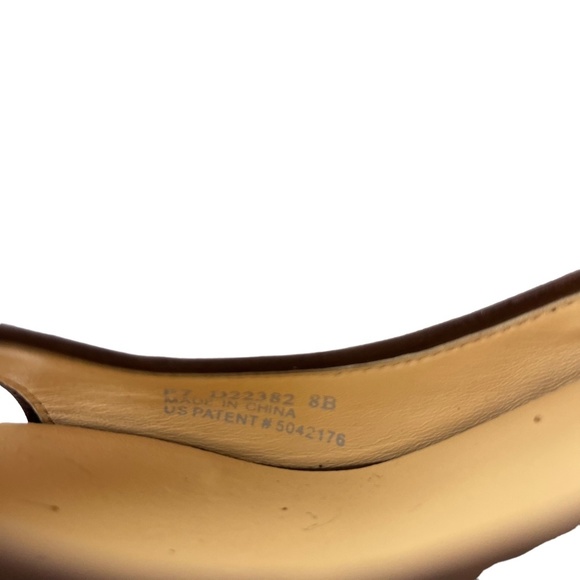 COLE HAAN Genuine Leather Reptile Snakeskin Wedge Slingback Peep Toe Shoes sz 9 - Picture 3 of 16